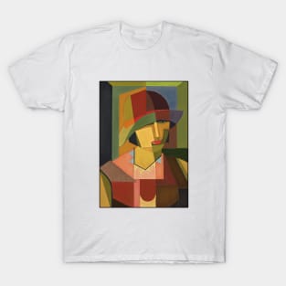 Woman in hat (on cream) T-Shirt